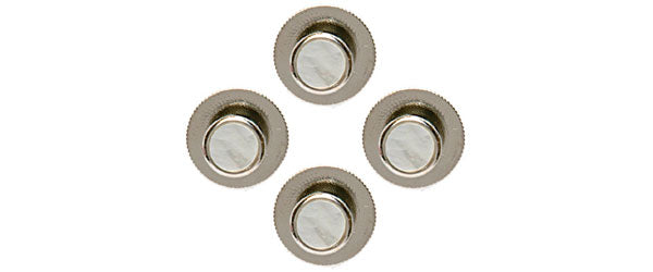 Set of 4 – White Round Rhodium Acrylic Dress Studs by Dalaco