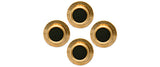 Set of 4 – Black Round Acrylic Gold Plated Dress Studs by Dalaco