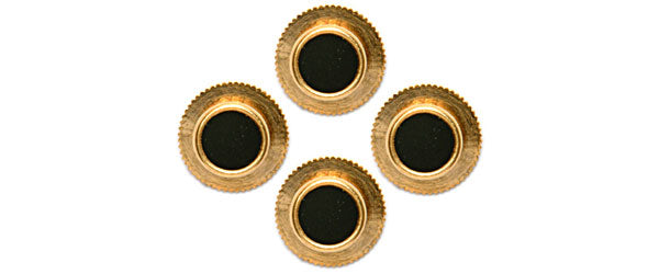 Set of 4 – Black Round Acrylic Gold Plated Dress Studs by Dalaco