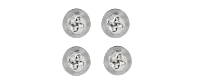 Rhodium plate Knot Dress studs – Set of 4 by Dalaco