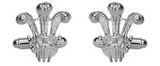 Prince of Wales Feathers Sterling Silver Cufflinks by Dalaco