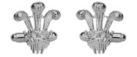 Prince of Wales Feathers Sterling Silver Cufflinks by Dalaco