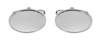 Oval with Lined Edge 925 Sterling Silver Cufflinks. by Dalaco