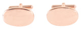 Rose Gold Plated Oval Sterling Silver Cufflinks by Dalaco