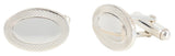 Oval Sterling Silver Hallmarked Cufflinks with Engraved Edge by Dalaco