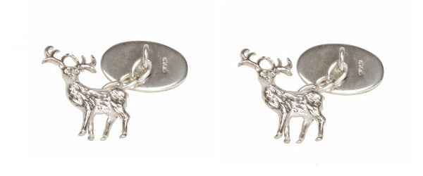 Stag Cut Out Sterling Silver Cufflinks by Dalaco