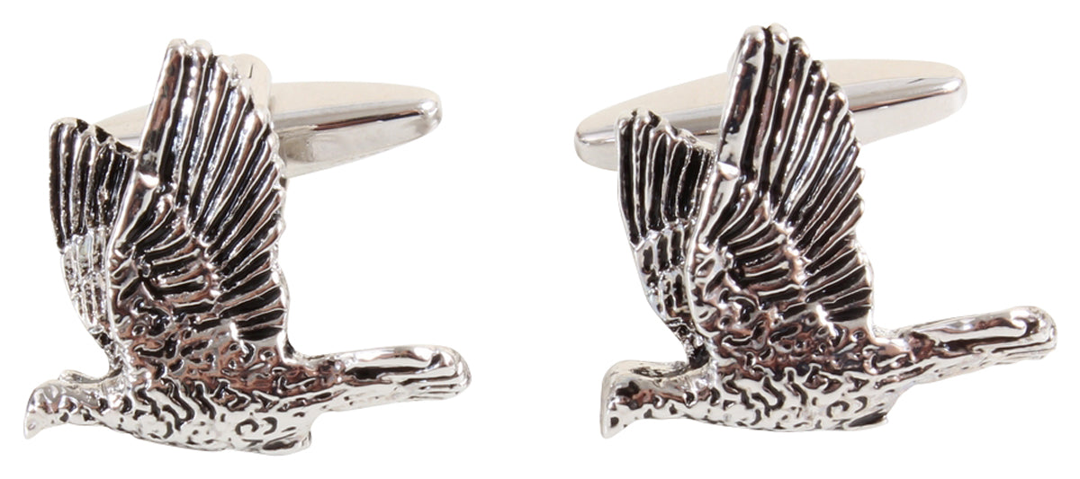Game Bird Cufflinks Burnished Rhodium Plate by Dalaco