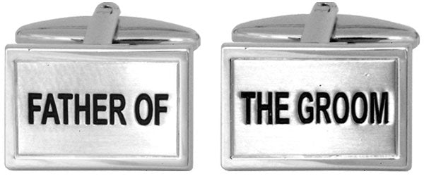 Father of The Groom Wedding Cufflinks Rhodium Plate by Dalaco