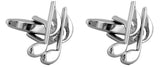 Quaver Note Rhodium Plate Cufflinks by Dalaco