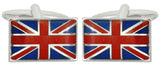 Union Jack Flag Rhodium Plate Cufflinks by Dalaco