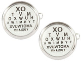 Eye Test Rhodium Cufflinks by Dalaco