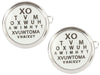 Eye Test Rhodium Cufflinks by Dalaco