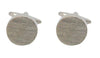 Round Engravable Brushed Rhodium Cufflinks by Dalaco
