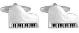 Grand Piano Rhodium Plate Cufflinks by Dalaco