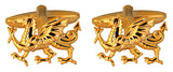 Welsh Dragon Cut Out Gold Plated Cufflinks by Dalaco