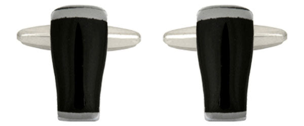 Pint Dark Beer Glass Rhodium Plated cufflinks by Dalaco