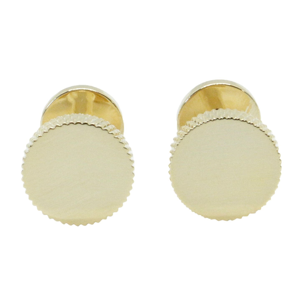 Round Ridged Edged Bar Cufflinks Gold Plate by Dalaco