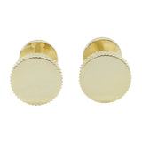 Round Ridged Edged Bar Cufflinks Gold Plate by Dalaco