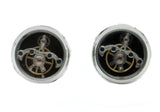 Tourbillon Rhodium Plated Cufflinks by Dalaco