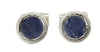 Sodalite Stone Round Rhodium Cufflinks by Dalaco