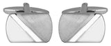 Diagonal Brushed/Shiny Rhodium Plated Cufflinks by Dalaco