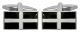 Cornish Flag St. Piran Rhodium Plated Cufflinks by Dalaco