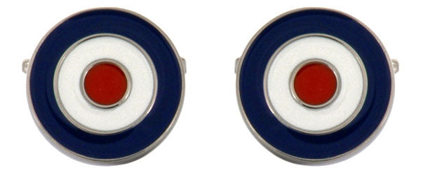 RAF Roundel Enamel & Rhodium Plated Cufflinks by Dalaco