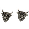 Highland Cow Rhodium & Black Enamel Cufflinks by Dalaco