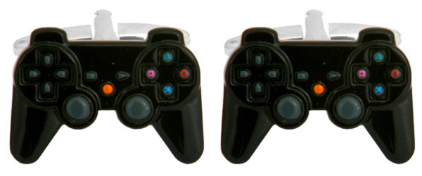 PS3 Controller Rhodium Plated Cufflinks by Dalaco
