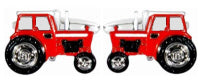 Red Tractor Rhodium Plated Cufflinks by Dalaco