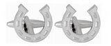 Horseshoe Rhodium Plated Cufflinks by Dalaco