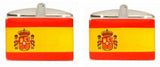 Spanish Flag Rhodium Plated Cufflinks by Dalaco