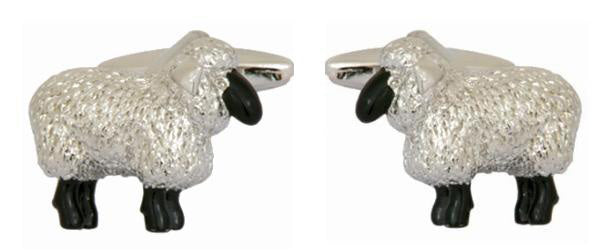 Sheep 3D Rhodium Plated Cufflinks by Dalaco