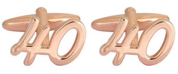 ’40’ Celebration Rose Gold Plated Cufflinks by Dalaco