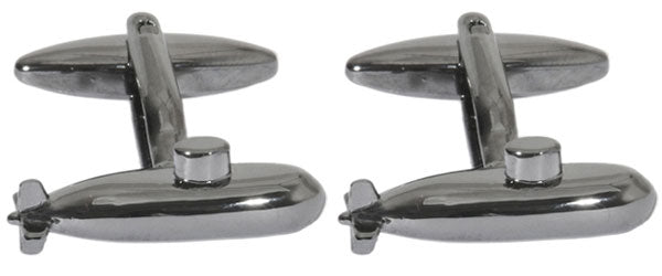 Submarine Gun Metal Plated Cufflinks by Dalaco