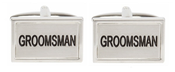 Groomsman Rhodium Plated Cufflinks by Dalaco