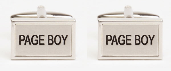 Page Boy Rhodium Plated Cufflinks by Dalaco