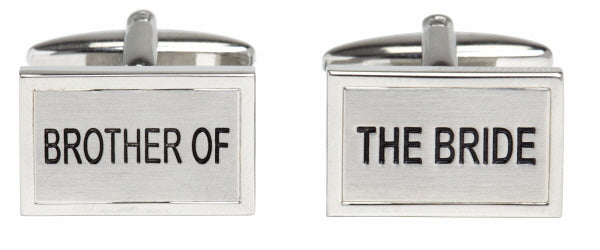 Brother of the Bride Rhodium Plated Cufflinks by Dalaco
