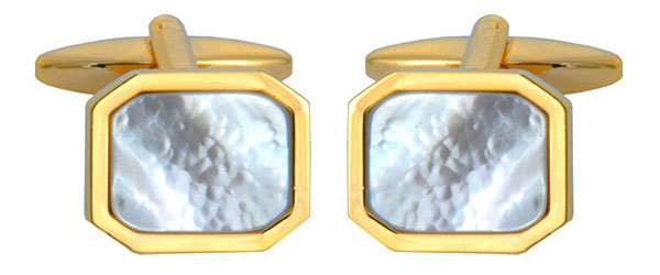 Mother of Pearl cut corners cufflinks by Dalaco