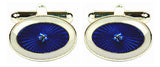Blue & White Starburst oval cufflinks by Dalaco