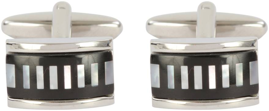 Mother of Pearl & Onyx Stripe Cufflinks by Dalaco