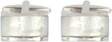 Mother of Pearl Domed Rectangle Cufflinks by Dalaco