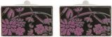 Black & Purple Floral Cufflinks by Dalaco