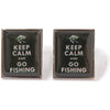 Keep Calm and Go Fishing Cufflinks Green by Dalaco
