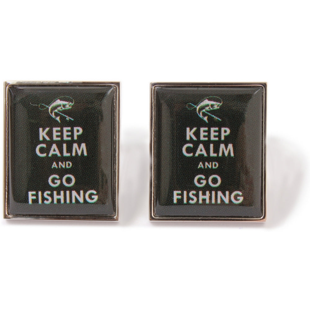 Keep Calm and Go Fishing Cufflinks Green by Dalaco