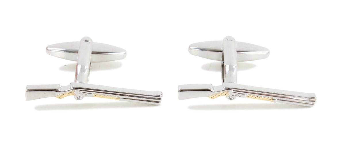 Shotgun Cufflinks 2 Tone Rhodium & Gold plate by Dalaco