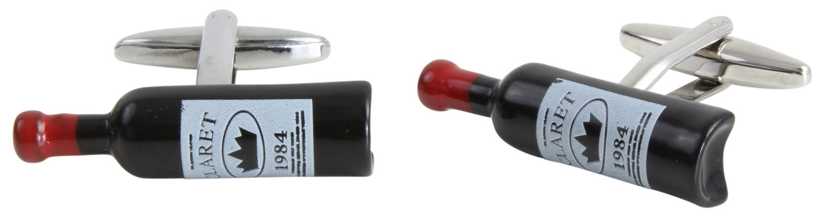 Red Wine Bottle Cufflinks by Dalaco