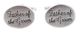 Father of the Groom Oval Rhodium Wedding Cufflinks by Dalaco