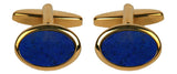 Lapis Lazuli Oval Gold Plated Cufflinks by Dalaco