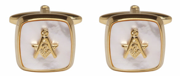 Masonic Mother of Pearl Embossed Emblem with ‘G’ – Gold plate by Dalaco